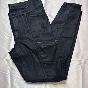 White House Black Market Black Coated Skinny Pants